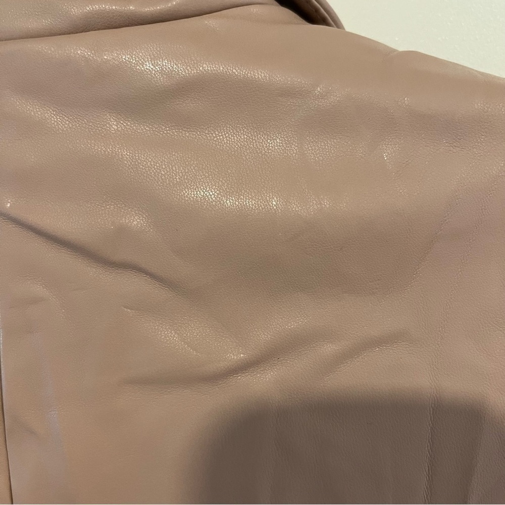 Rosevelvet Taupe Faux Leather Blazer Medium - Picture 6 of 16